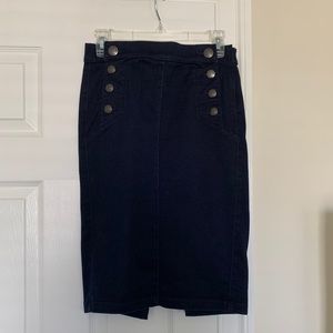 Express Denim Sailor Pencil Skirt, Size 6